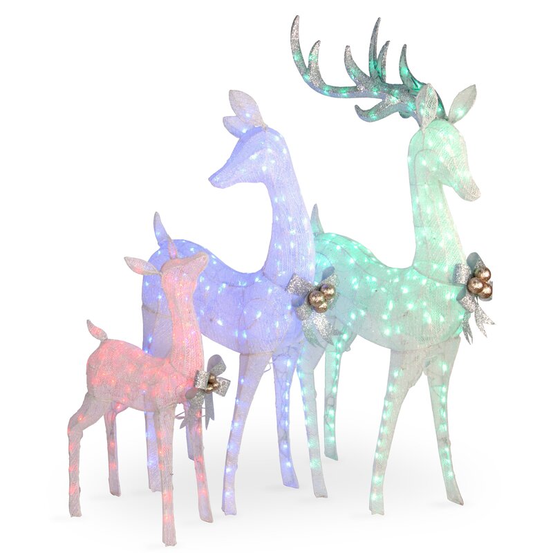 3 piece christmas deer light display set